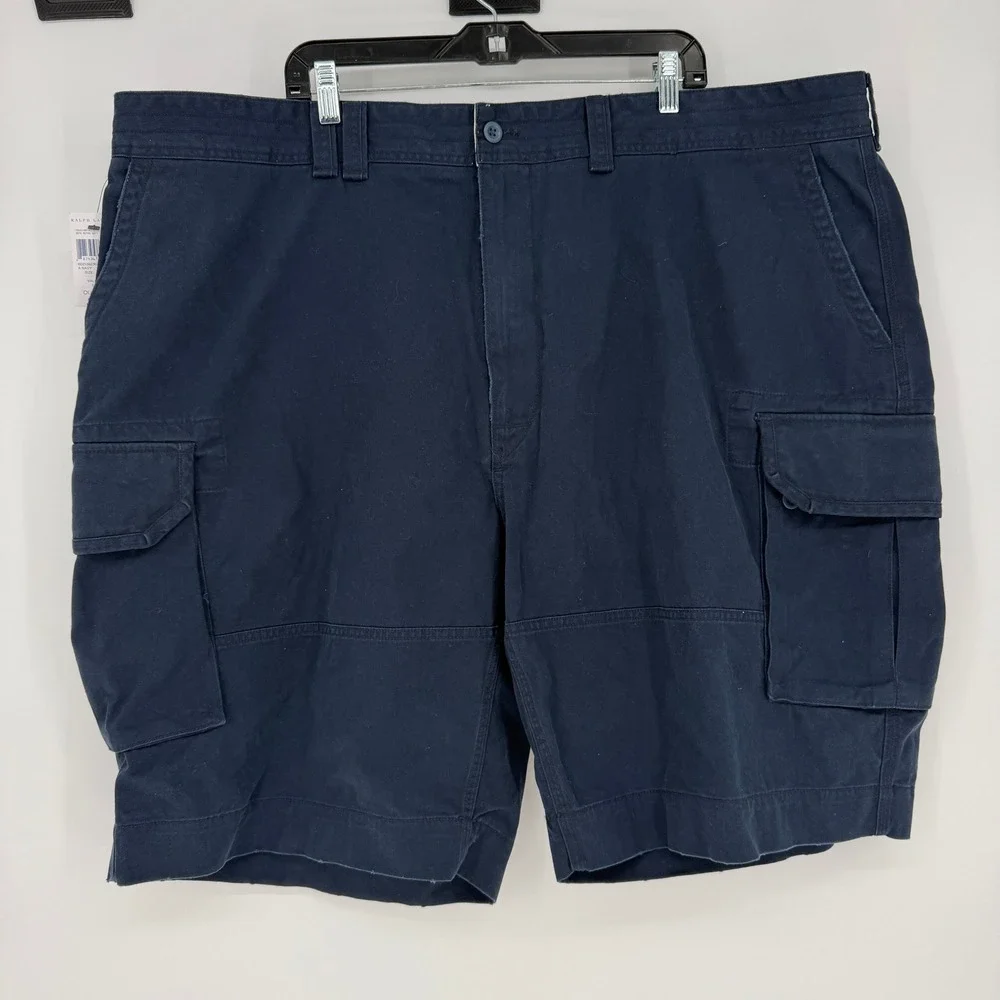 Polo Ralph Lauren Mens Big 50 Navy Blue Cotton Cargo Shorts 1354319BTAC NEW